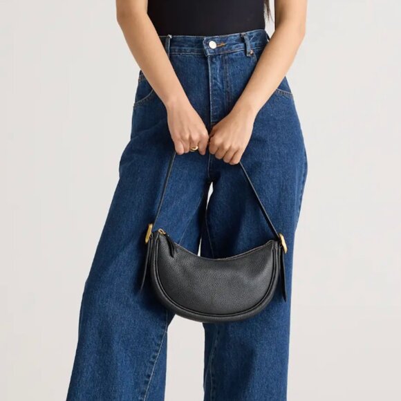 Quince - Italian Leather Mini Crescent Shoulder Bag in Taupe - Picture 13 of 13